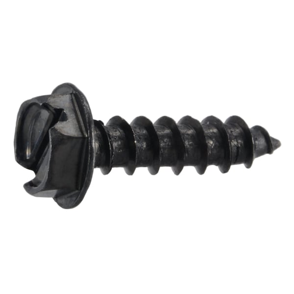Midwest Fastener Sheet Metal Screw, #10 x 1/2 in, Black Oxide Steel Flange Hex Head Slotted Drive, 20 PK 39572 - main